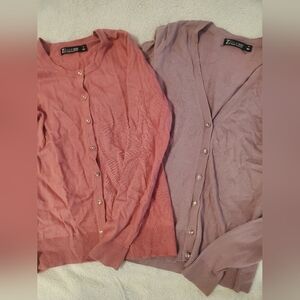 New York And CO Women's Cardigans - Coral and Lavender XS